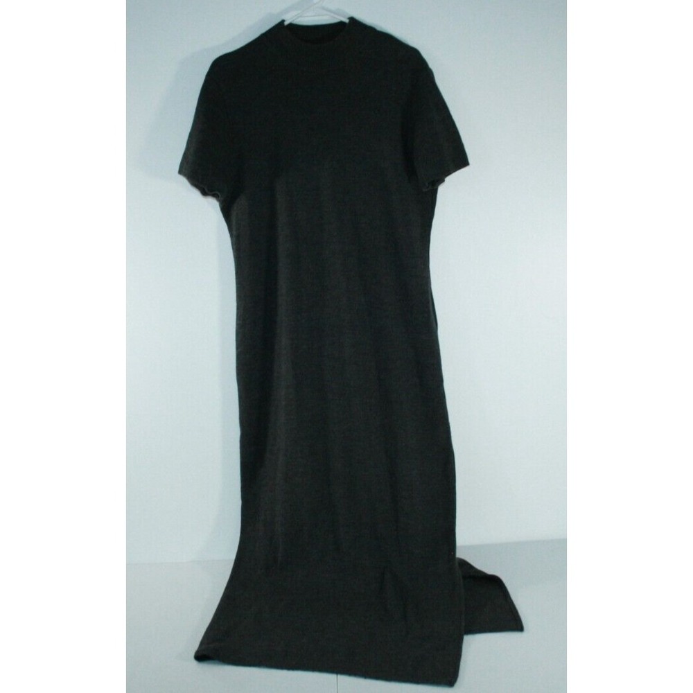 Lennie for Nina Leonard Short Sleeve Gray Mock Neck‎ Women's Sweater Dress Large